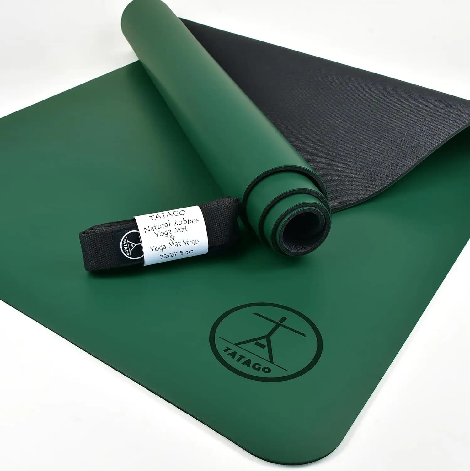 Tappetino Yoga in Gomma Naturale Antiscivolo per Hot Yoga, Pilates e Stretching a Casa - Ideale per Lezioni Sudate, con Cinghia Yoga