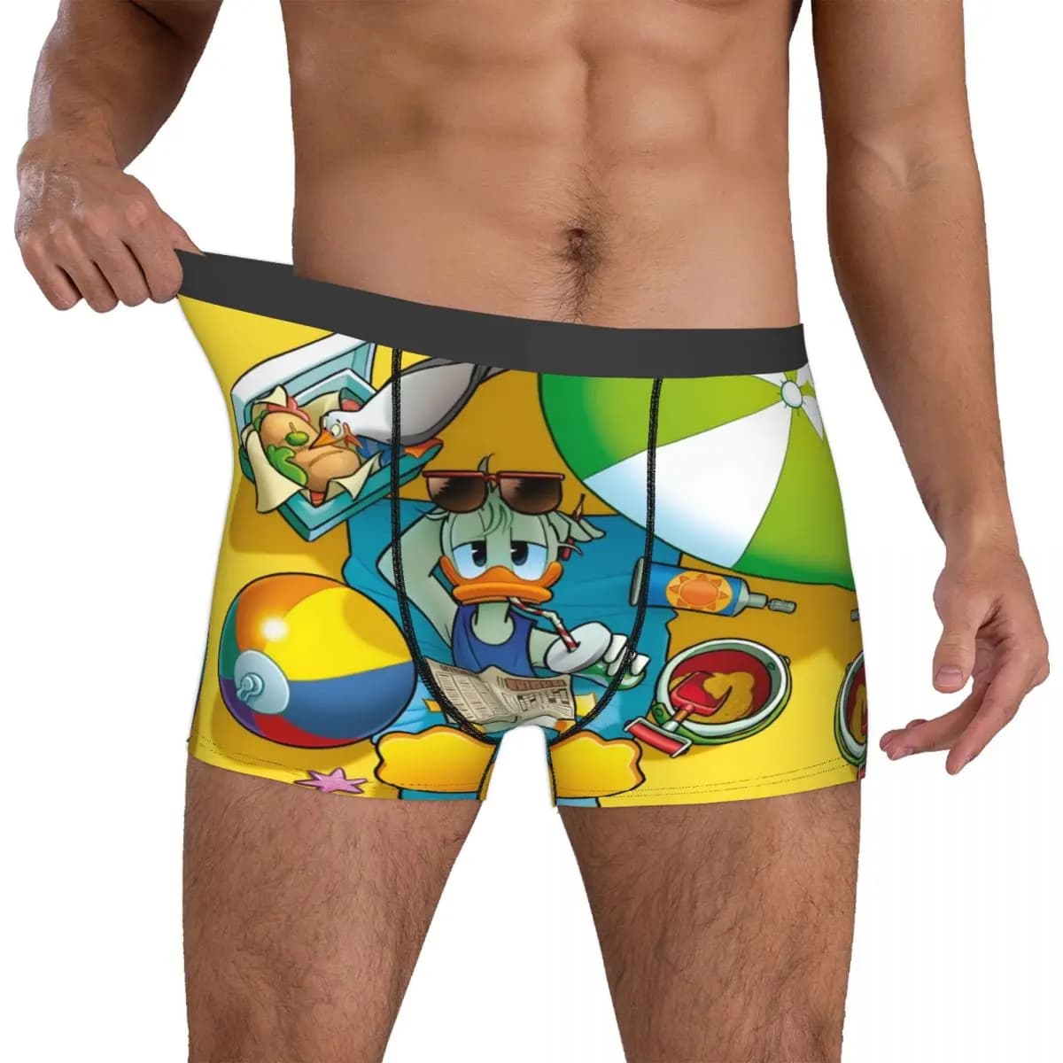 Boxer da Uomo Personalizzati con Stampa Donald Duck, Slip Estivi Casual, Intimo Divertente