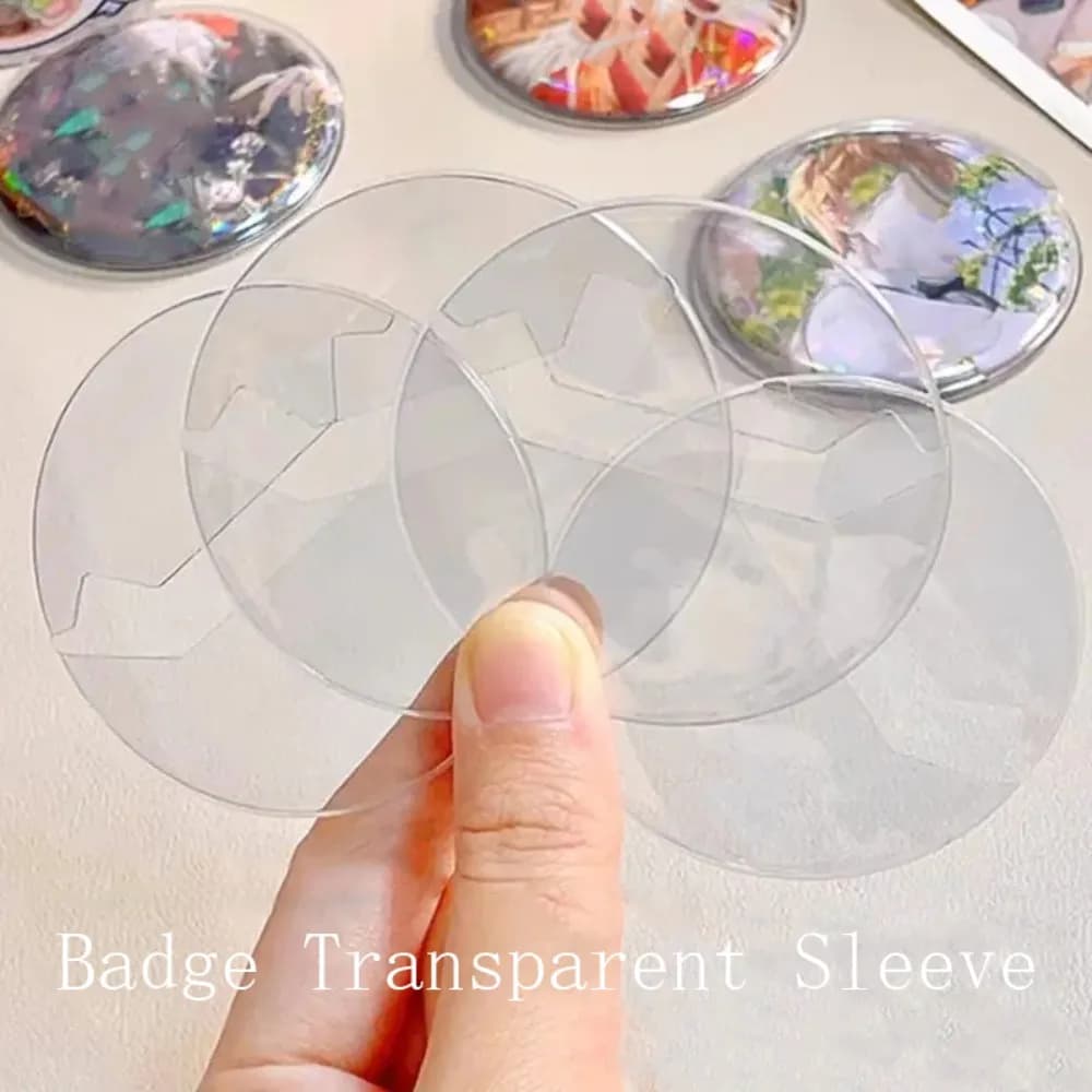 5 pezzi trasparente distintivo Display manica rotonda custodia per carte Anime distintivi decorazione protezione in PVC