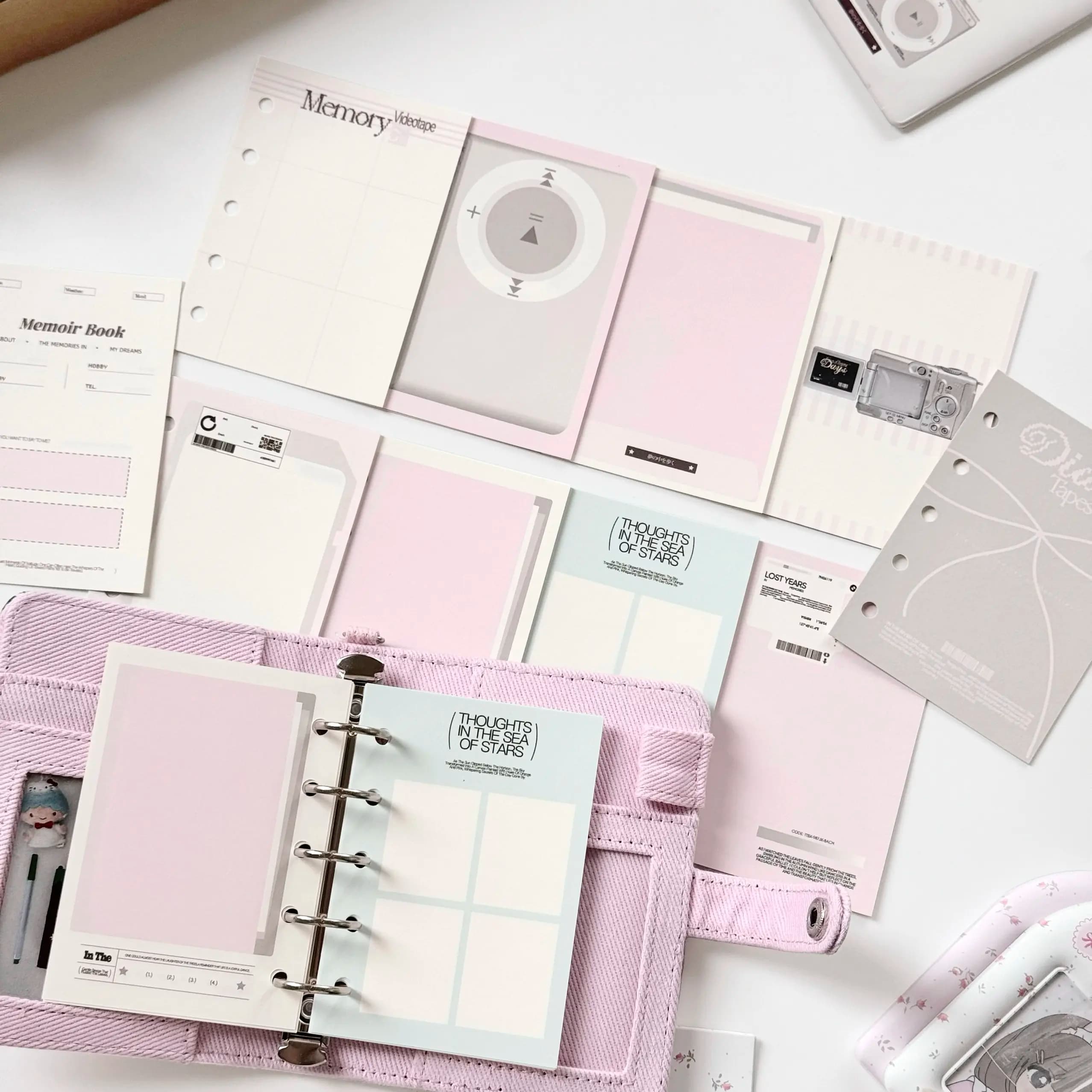 30 Sheets M5 Loose Leaf Refills Music Video Theme Insert Pages Kawaii Refill Pages 5-Hole Planner Notebook Journal Scrapbook