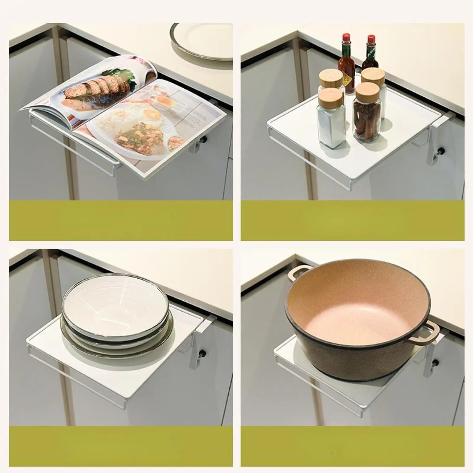 Carbon Steel Cabinet Door Organizer Adjustable Storage Shelf for Kitchen Bathroom Pantry Easy Installation