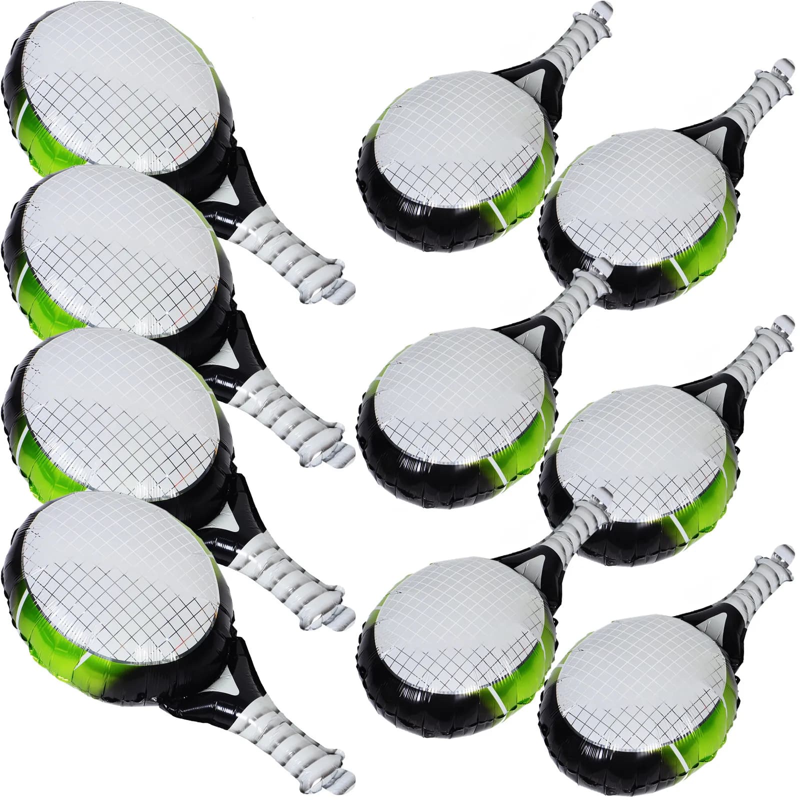 10 palloncini a forma di palla da tennis in lamina, gonfiabili, leggeri, resistenti, per decorazioni sportive, feste, compleanni e celebrazioni