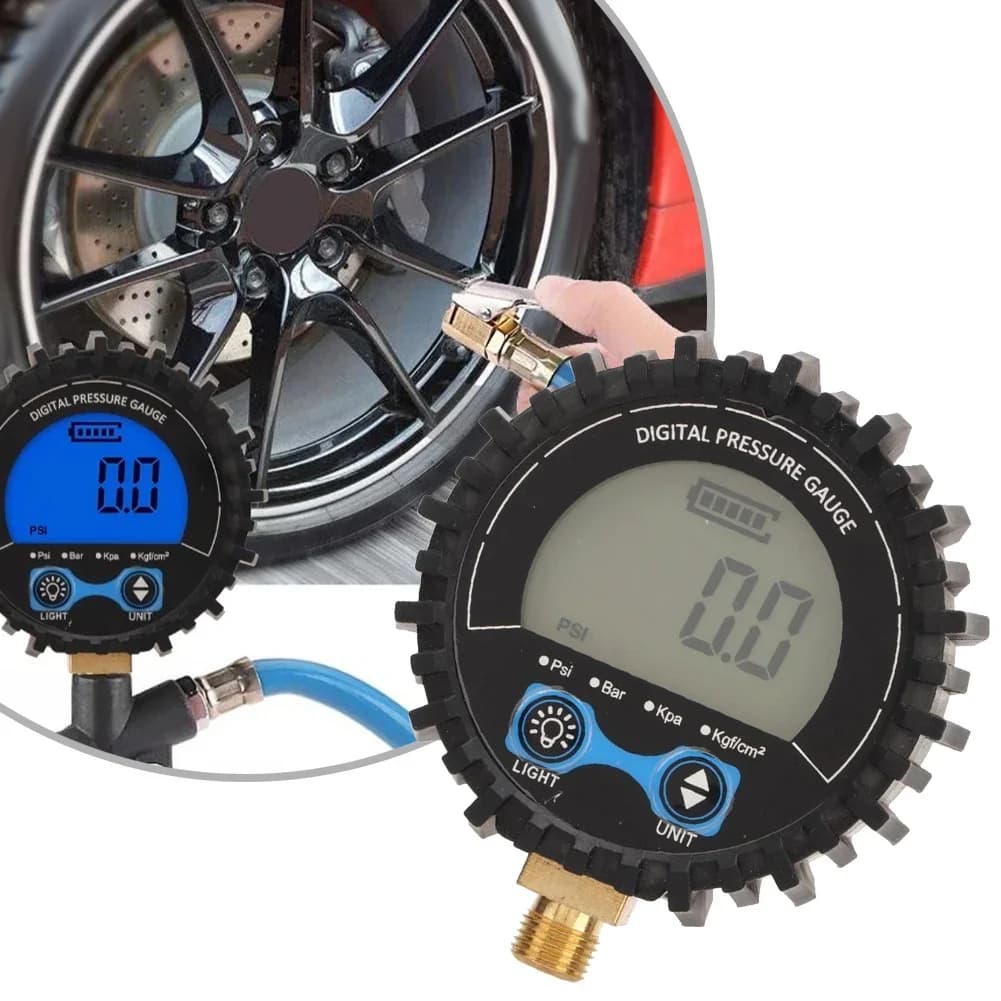 Manometro digitale per pneumatici Display LCD Tester per gonfiaggio aria pneumatici ruota M11x1 Misuratore di pressione dell'aria Display digitale Parti di usura per auto