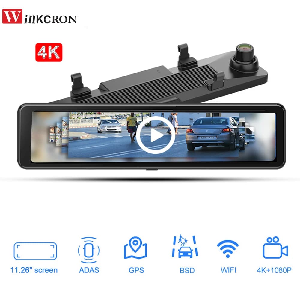 12.6 inch 4K ADAS DVR Camera S18 FHD 1080P GPS Logger Dash Cam Video recorder with BSD double-sided camera