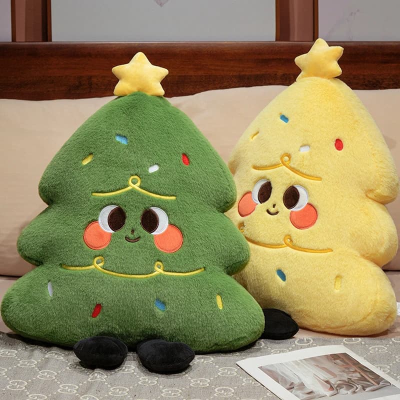 Cuscino a forma di albero di Natale per adulti, cuscino lombare decorativo, morbido e confortevole, supporto per schiena, per casa, ufficio, letto, divano, viaggi