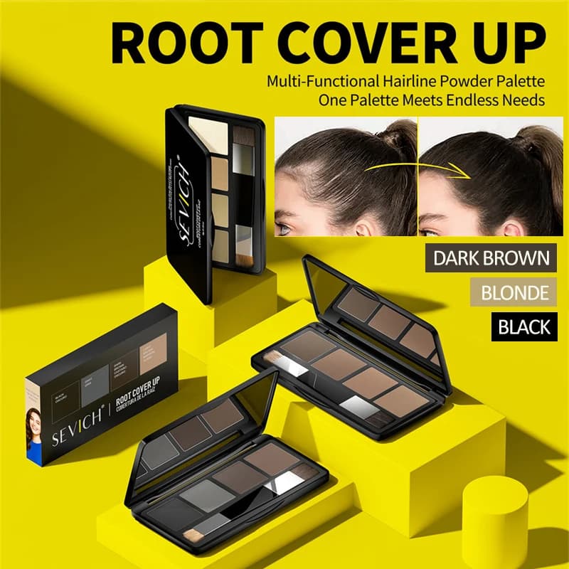 Polvere per Capelli Nera Copertura Radici Naturale Istantanea Impermeabile Ombreggiatura per Attaccatura Capelli Correttore Styling