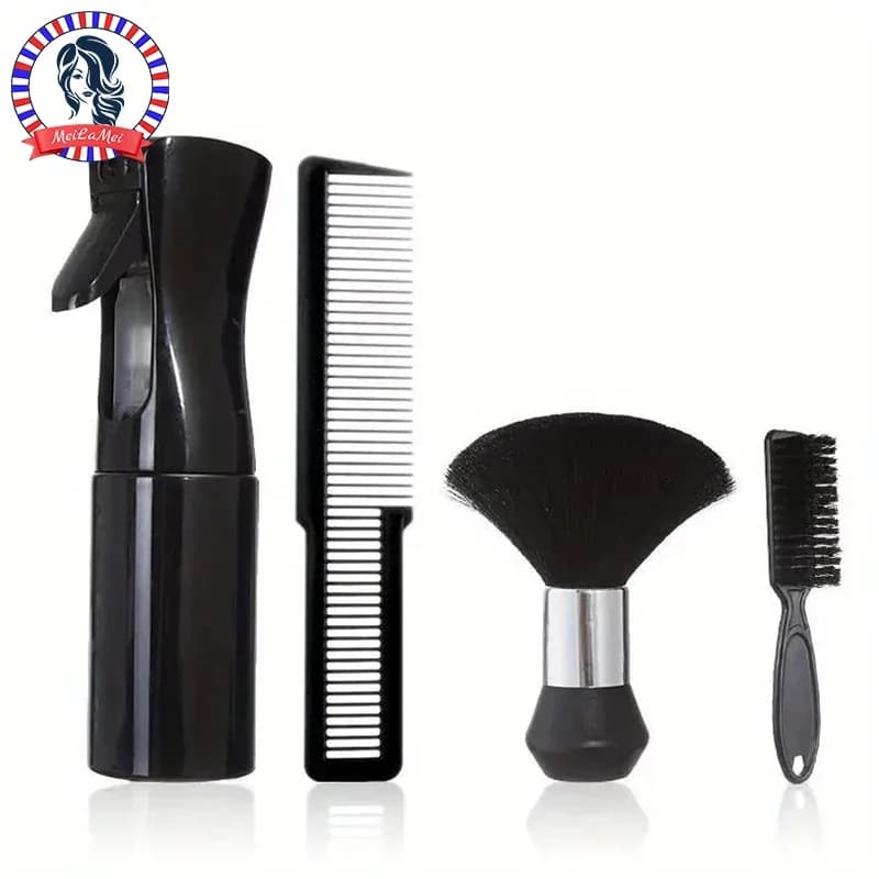 4 pezzi strumenti professionali per barbiere bottiglia spray pettine setole di nylon spazzola per barba spazzola per la pulizia dei capelli accessori per lo styling del salone