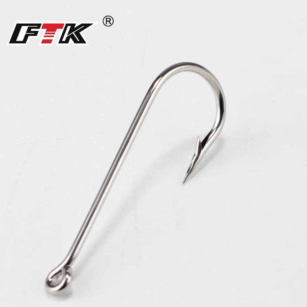 FTK 10 # -20 # 100 Pz/Cutlery Fish Folded Hook Rolling 2335 Nichel Big Ring Ames From Norway For Jigging Carpa Love Fishing Equipment