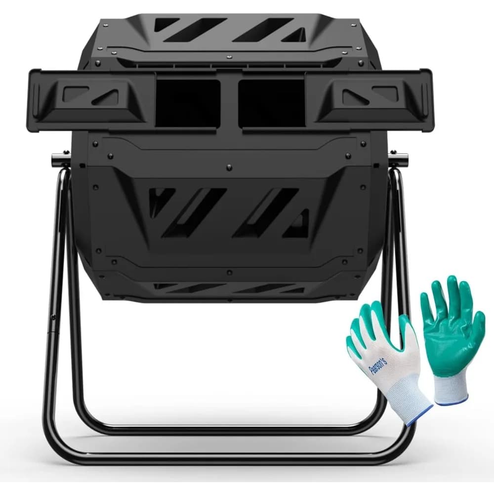 Composter a Doppia Camera da 43 Galloni (Inclusi Guanti da Giardinaggio Pearson)