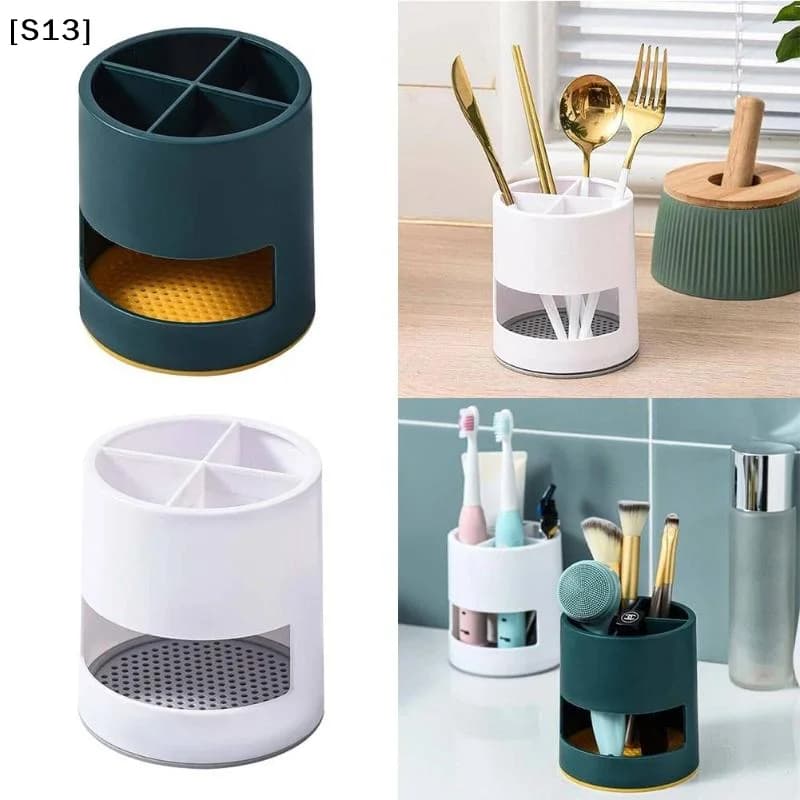 Portaspazzolino Elettrico con Organizer, Contenitore per Dentifricio e Tazza con Fori di Drenaggio, Accessori Bagno [S13]