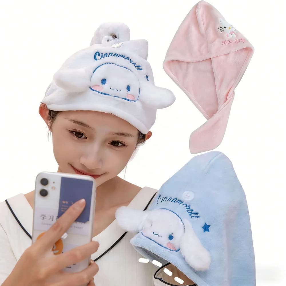 1 pz Sanliou Kitty Cat Cartoon Baotou Towel Cute Jade Guigou Super Soft Thickened Water Absorbent Dry Hair Cap Baotou Towel