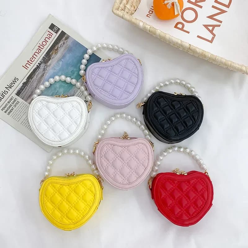 Heart-shaped shoulder bag for cute kids shoulder bag for girls Mini shoulder bag for girls wallet bag for princess