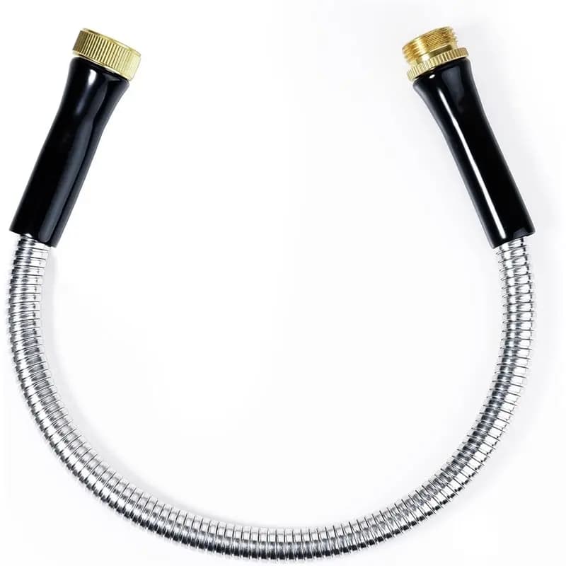 ABLN-Short Garden For Hose 2Ft X 5/8", Heavy Duty 304 Stainless Steel Metal Leader For Hose For Hose Reel Faucet