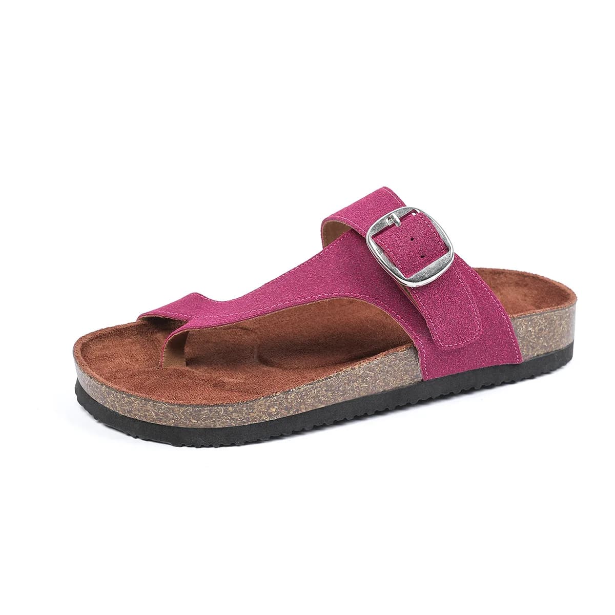 2025 Summer flat pavement Sandals with metal buckle for women New fashionable slippers
