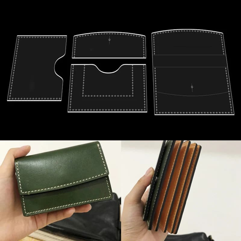 YOMDID 4PCS Multi-card Card Case Making Acrylic Template DIY Business Card Case Wallet Making Acrylic Mold Leathercraft Supplies