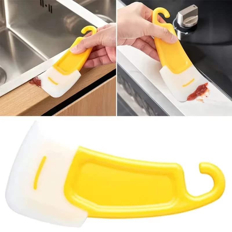 Silicone spatula 1 piece for cleaning the kitchen, scraper for food, stains, pots, pans, dishes, oil, with brush for cleaning and soft blade for cooking
