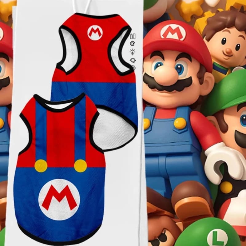 Forniture per animali domestici periferiche Super Mario Luigi periferiche per gatti vestiti per cani gilet per animali Teddy Pomerania di grandi dimensioni medie e piccole dimensioni
