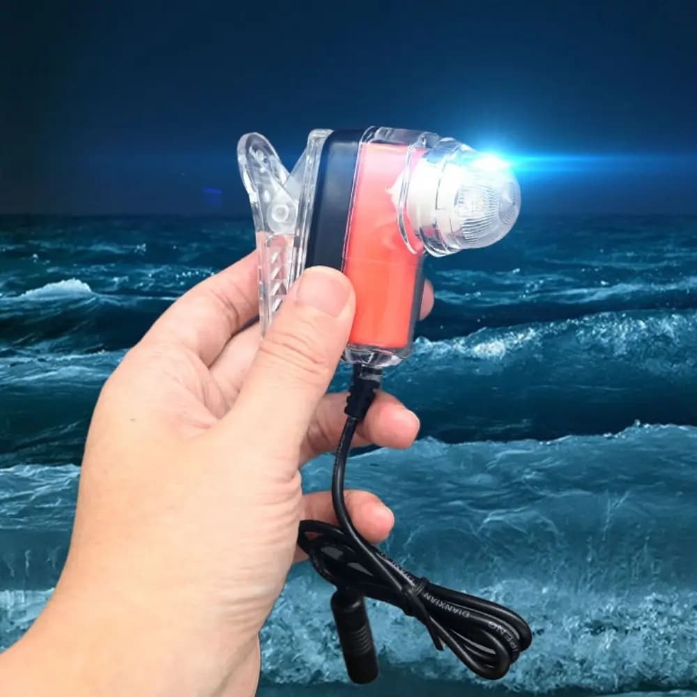Luce di Emergenza per Giubbotto di Salvataggio al Litio, Attivata dall'Acqua, Lunga Portata, Luce LED Stroboscopica per Soccorso e Escursionismo
