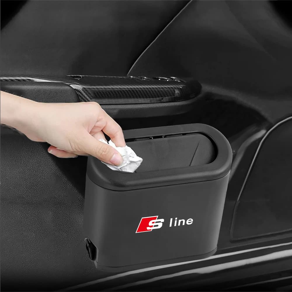 Cestino portatile da appendere per auto, organizer e contenitore portaoggetti per accessori Audi Sline 8P 8V A4 Quattro TT RS RS6 RS7 RS8 SQ3 RSQ7