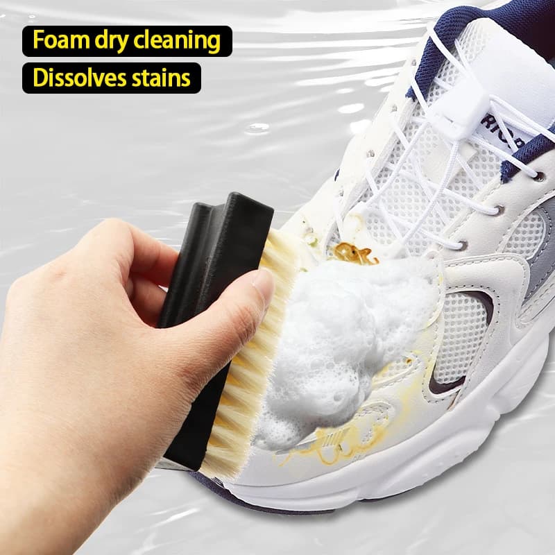 150ml Dry Cleaning Set for White Shoes - Water-Free Foam Sneaker Cleaner Kit with Brush Cloth All-in-One Shoe Cleaning Solution