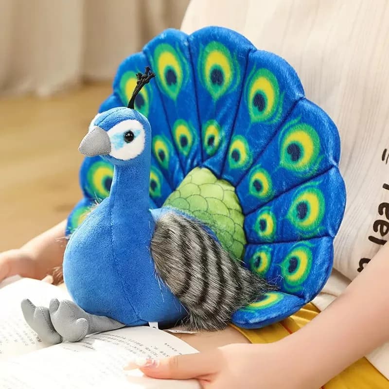 25*30 CM Simpatici Zoo Souvenir Pavone Ppen Coda Ornamenti Bambole Per Bambini Cognitivi Libri Per Uccelli Materiali Didattici Burattini giocattoli