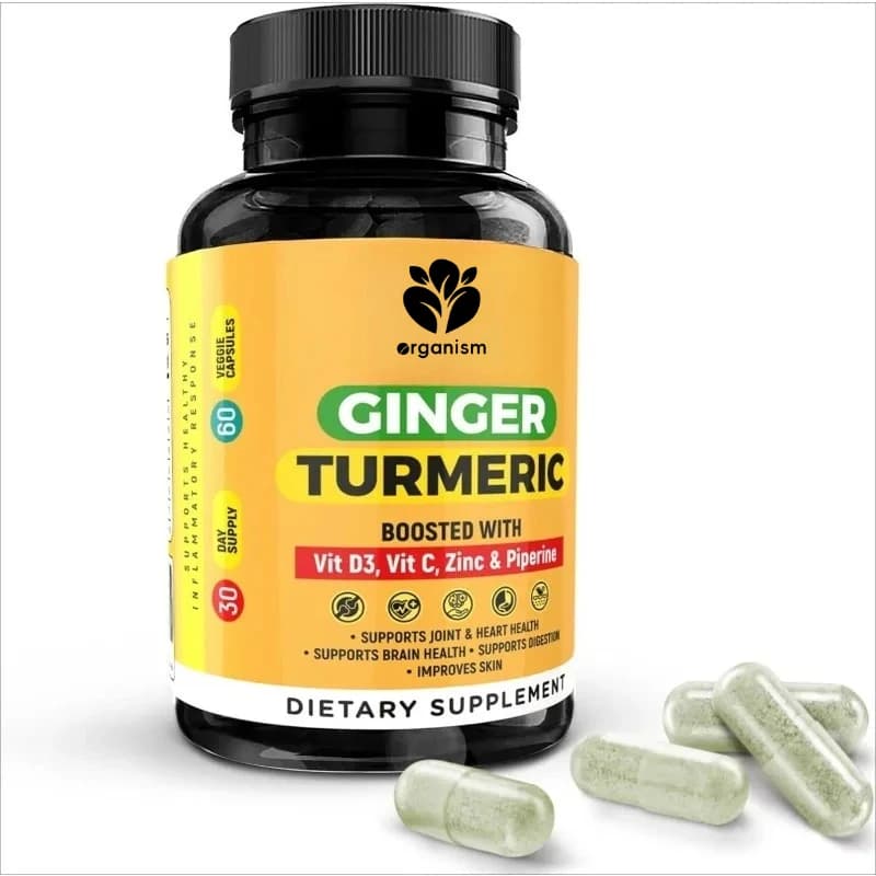Integratori di Curcuma, Piperina, Vitamina Zinco, Curcumina - Miglioramento della Salute Articolare, Intestinale e Immunitaria della Pelle 60 Capsule