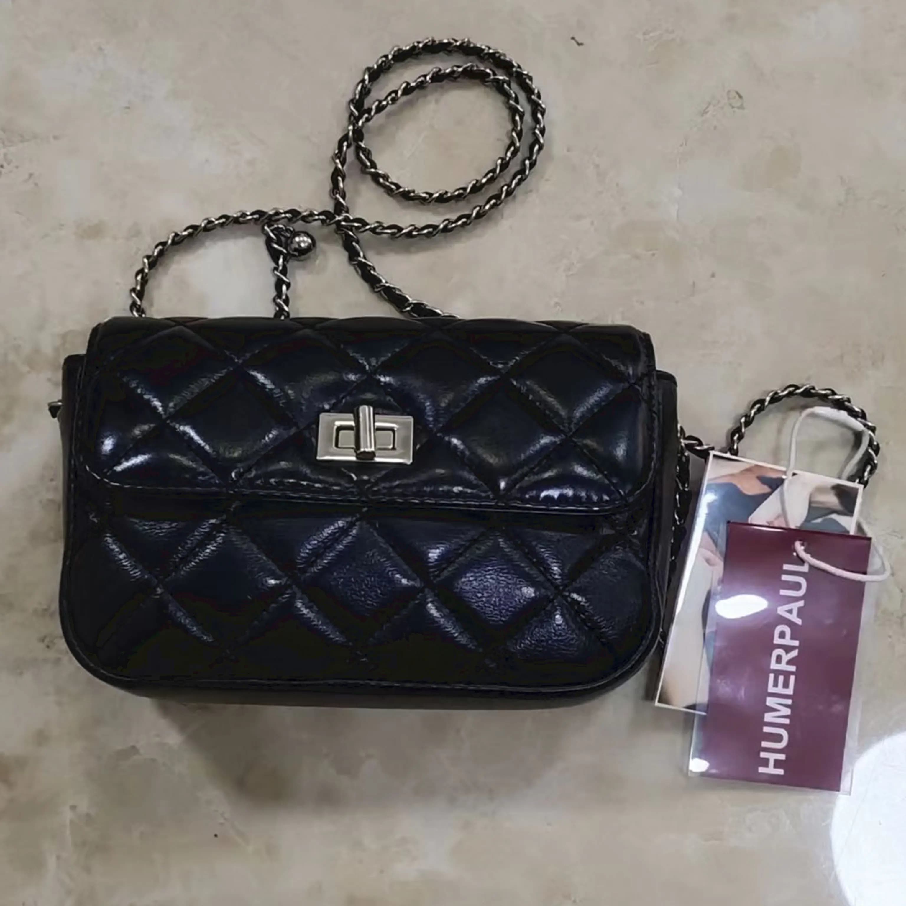 HUMERPAUL Portable Fashion Leather Crossbody Bag Light Luxury Handbag Female Lattice Ladies Wallet Clutch Messenger Bag