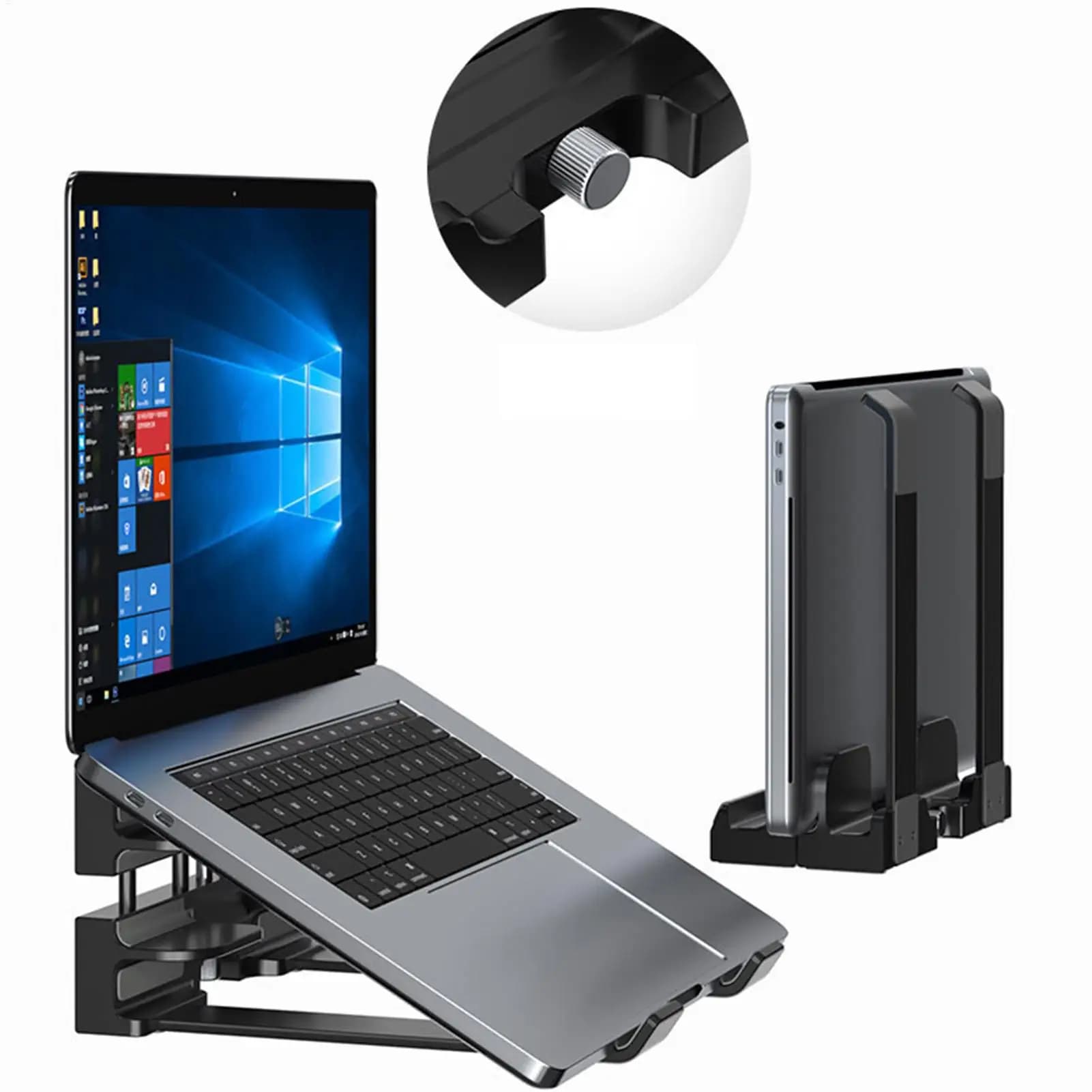 Supporto per Laptop verticale supporto per supporto da tavolo 2 in 1 Dock regolabile per accessori per Laptop da 13-17.3 pollici
