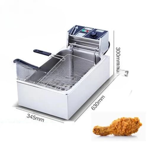 Friggitrice elettrica a serbatoio singolo da 20 litri Friggitrice in acciaio inossidabile Padella commerciale Macchina per patatine fritte Ali di pollo fritto Mobili