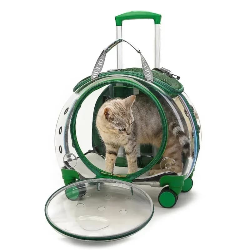 Cat Backpack Pet Travel Carrier Dogs Transport Rolling Carrier With Wheels Carrier Backpack Pockets Small Puppy Custom PC