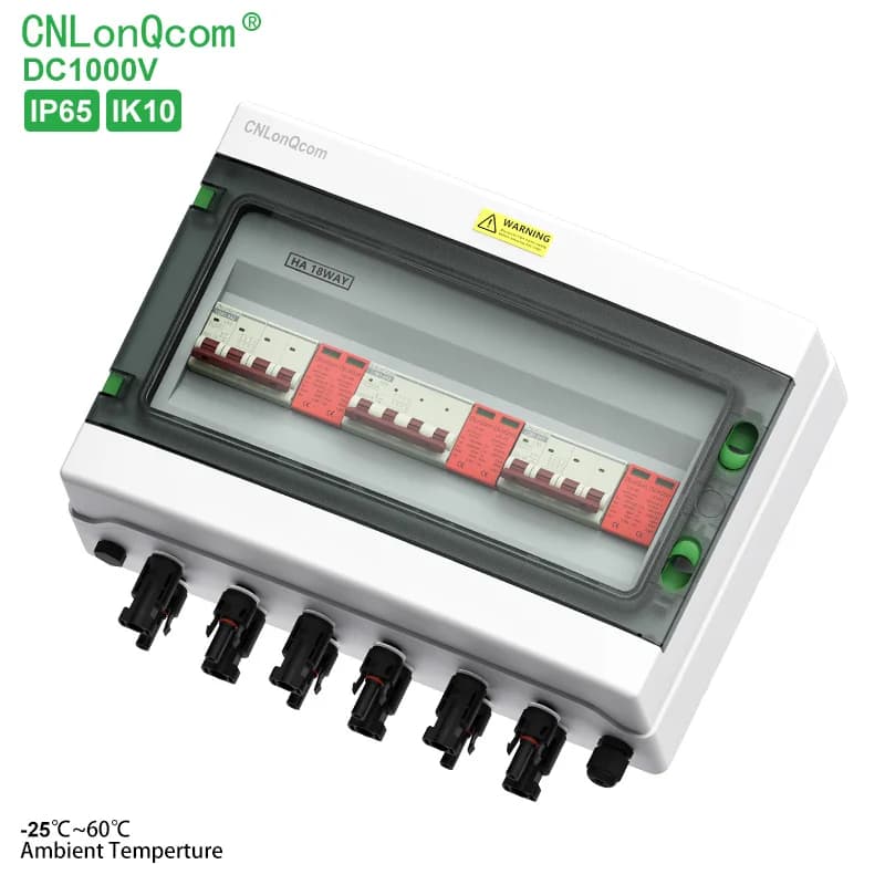 CNLonQcom Pannello di distribuzione IP65 a 3 corde DC1000V 3 pollici 3 uscite per pannello solare fotovoltaico Scatola combinatrice fotovoltaica ad alte prestazioni
