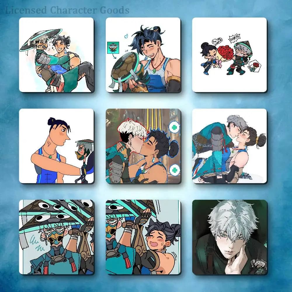 muzuki x Wuyang Mizuyang Refrigerator Magnets Square Tiles with Magnetic Sheets Printed for Decoration Collect 55mm