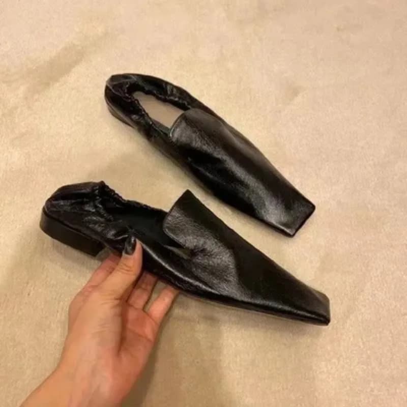 Scarpe da Donna di Design alla Moda, Nuovi Eleganti Mocassini in Morbida Pelle con Punta Quadrata, Scarpe Casual Francesi Eleganti, Zapatos Mujer