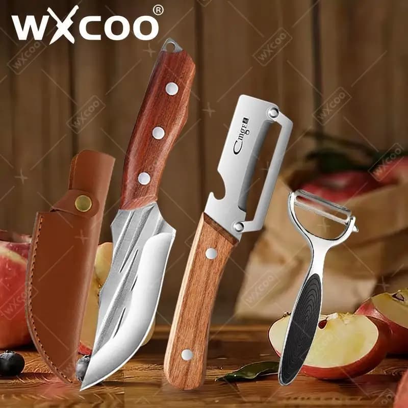 Coltello da Cucina WXCOO Forgiato in Acciaio Inossidabile, Sbucciatore, Coltello Multiuso per Frutta e Verdura, Coltello da Macellaio, Coltello da Sbucciatura