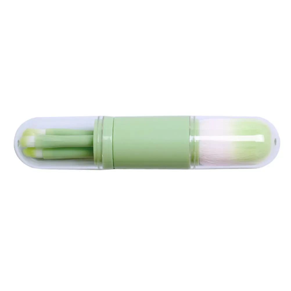 Set di 4 Pennelli Cosmetici Retrattili a Doppia Testa 4-in-1, Strumento Multifunzionale per Trucco, Pennello per Cipria, Ombretto e Blush, Set Portatile