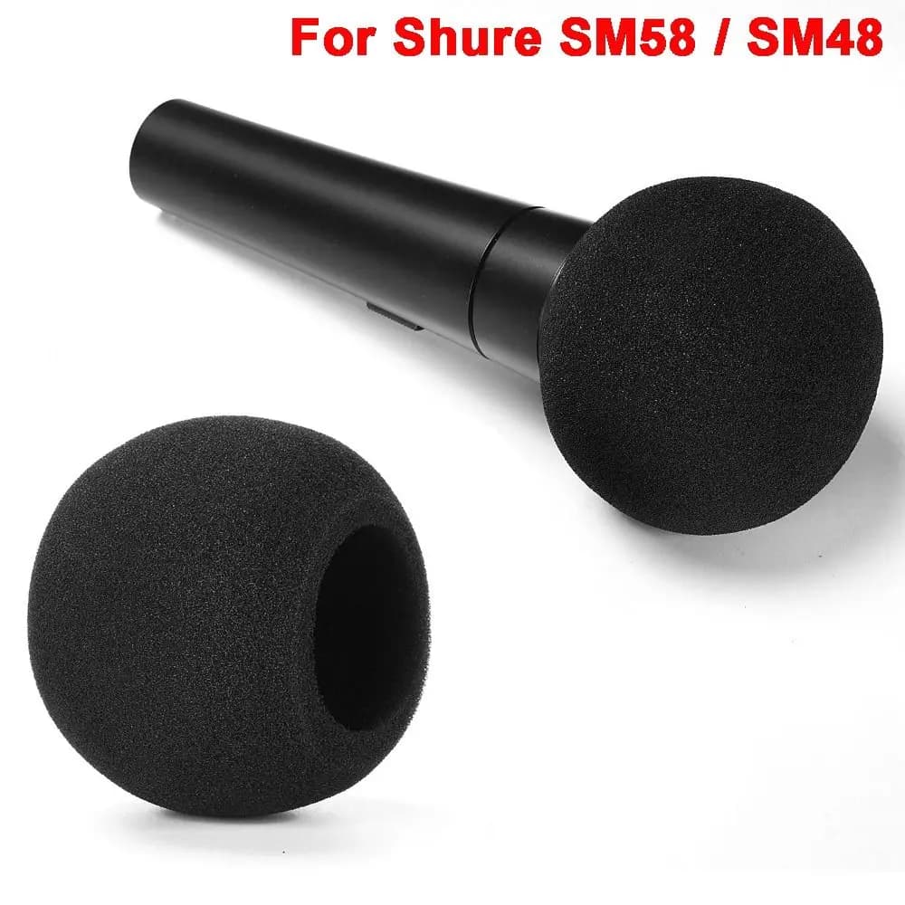 Copertura Antivento di Ricambio per Microfono in Spugna Floccata, Copertura Antivento in Schiuma per Microfono, Spugna per Riduzione del Rumore per Shure SM58 / SM48