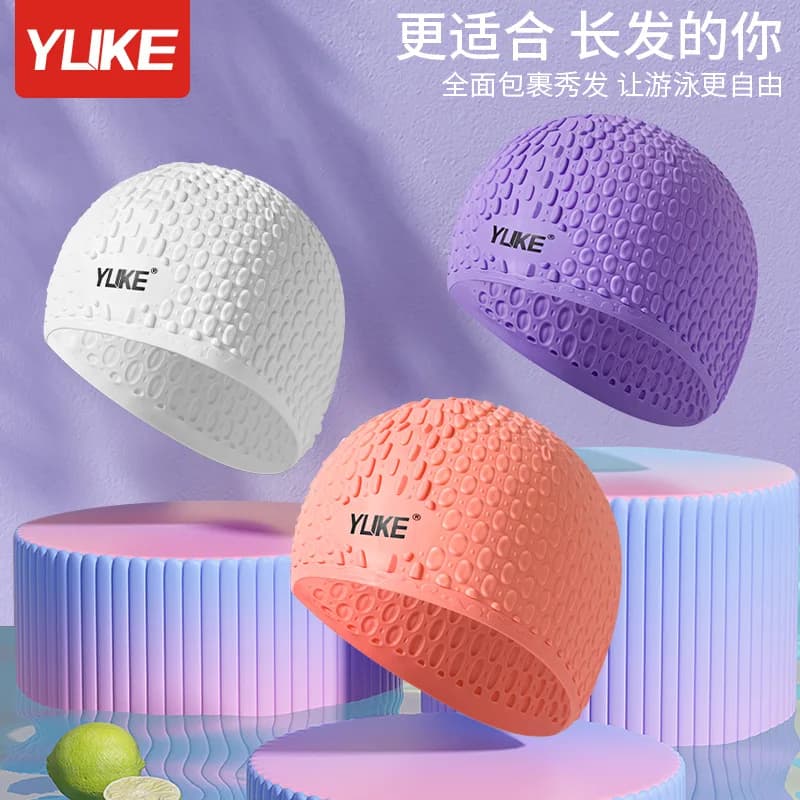 3D ergonomic design ear pockets for adult waterproof swim headphones Man Woman Silicone rubber swim cap