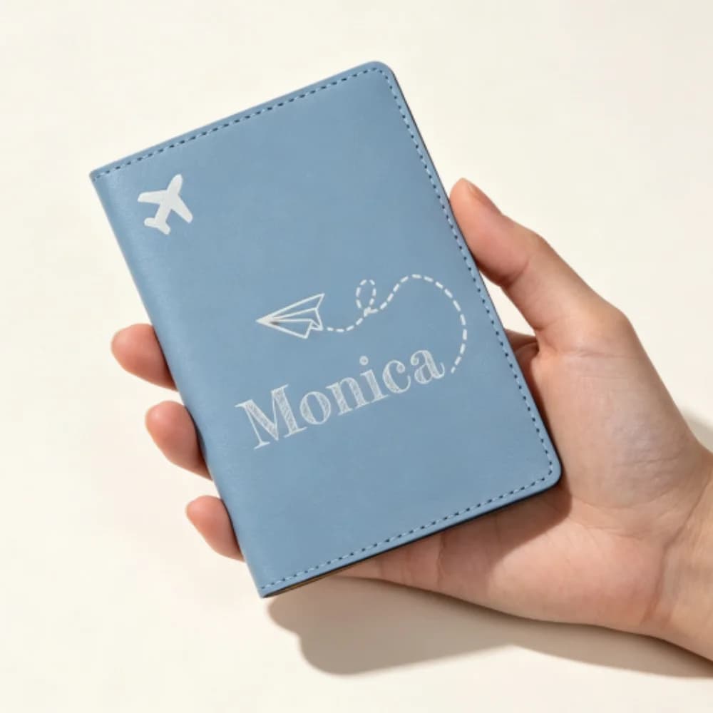 Monogrammed Custom Name Passport Cover Holder, Engraved Passport Wallet, Wedding Bridesmaid Groomsman Travel Gift