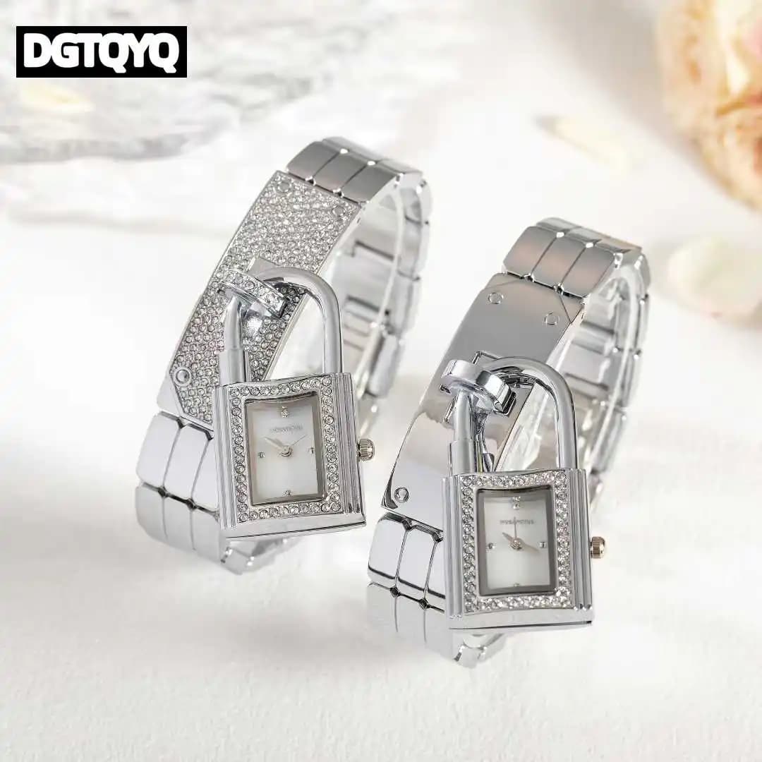 Women's wristwatch with detachable ribbon closure with diamonds and inlaid rhinestones, quartz watch for woman reloj para mujer часы жletiе