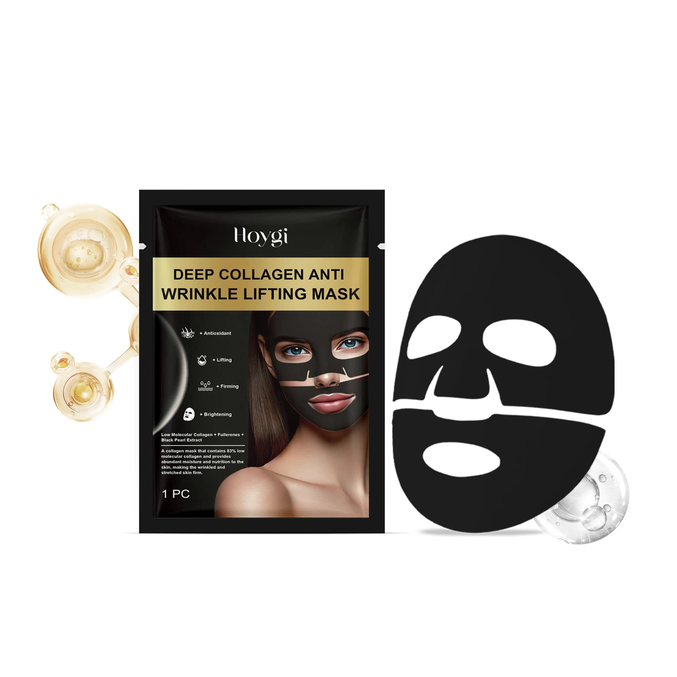 Collagen Face Mask Pore Shrinking Rejuvenation Face Sheet Mask Reduce Fine Line Firming Moisturizing Brighten Skin Care Product