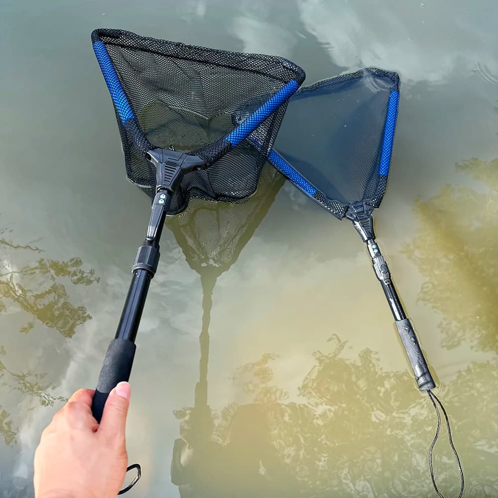 Palo in alluminio leggero e pieghevole con manico antiscivolo in EVA, design galleggiante per la pesca interamente in acqua che cattura trota