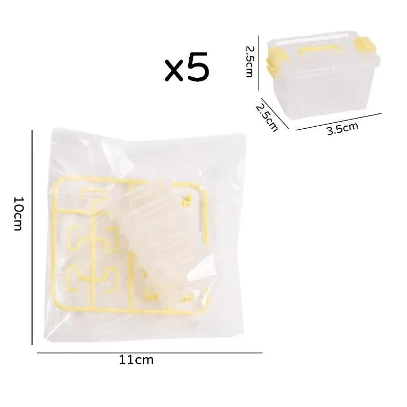 Scatola portaoggetti portatile da 5 pezzi, scatola portaoggetti in plastica trasparente per casa delle bambole, scatole portaoggetti leggere per la casa