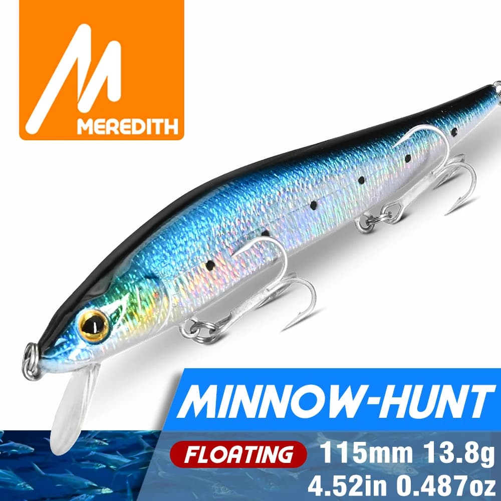 Minnow Richiamo di Pesca 115mm 13.8g Galleggiante Esca Dura Wobbler Jig Bait Crankbait Carpa Spigola A Strisce Pesca Attrezzatura da pesca SwimBait