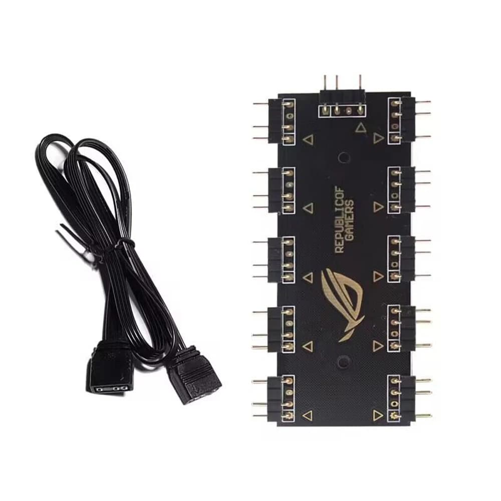 Cavo ARGB RGBW da 5 V a 3 pin ASUS AURA SYNC RGB 10 Hub Splitter Adattatore di prolunga di alimentazione SATA Luce di striscia LED PC RGB Ventola di raffreddamento