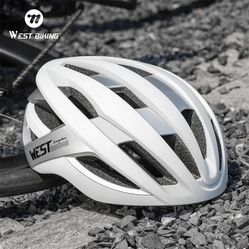 WEST BIKING Caschi da ciclismo Bici da strada bianca Casco modellato integralmente Caschi aerodinamico multicolori Attrezzatura di sicurezza sportiva per coppie