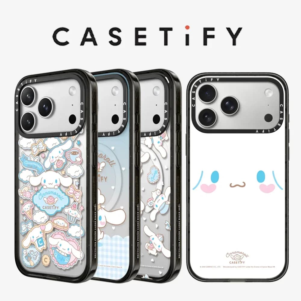 CASETiFY Co-brand Sanrio Series Cinnamoroll Cartoon Magnetic Drop-proof Case for iPhone 13 14 15 16 17 Pro Max Protect Cover