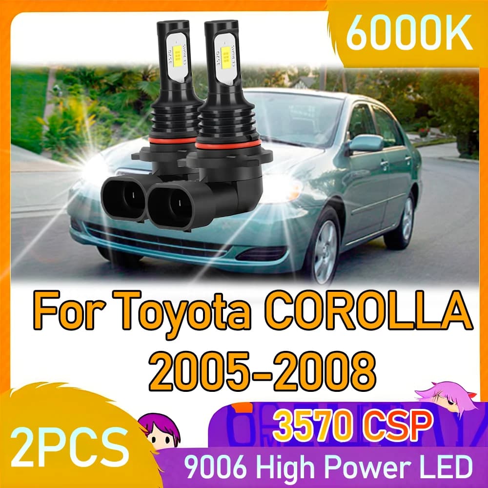2X 12V 20000LM Auto Fendinebbia Anteriori HB4 9006 LED Fendinebbia 90W Plug And Play 6000K Bianco Per Toyota COROLLA 2005 2006 2007 2008