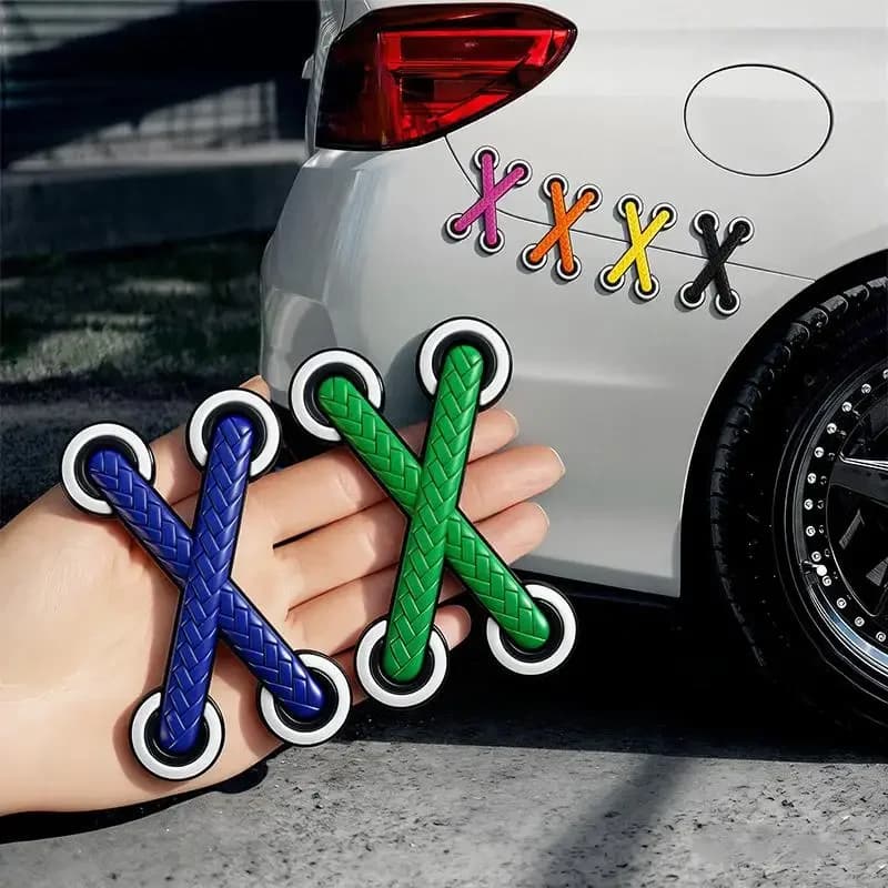 Adesivi Decorativi per Auto e Moto, Adesivi in Vinile Divertenti a Forma di Lacci per Scarpe, Adesivi Divertenti per Lacci di Scarpe, Camion, Caschi
