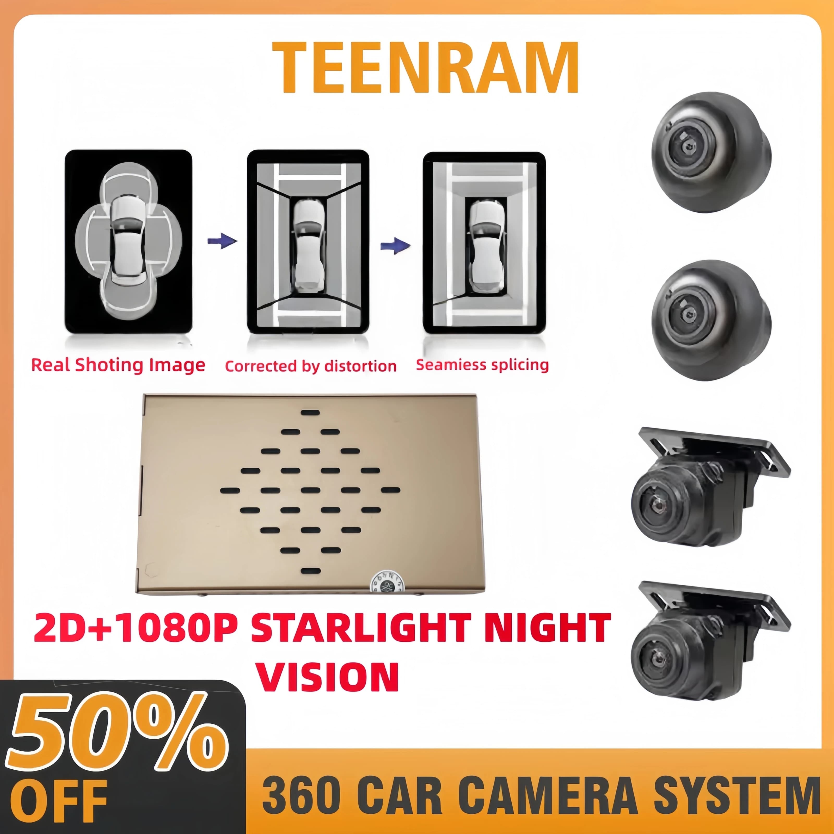 Car Camera Universal Car 4 Camera 360 Degrees Surround View Reverse Parking Camera Bird View Panoramic 2D System DVR HD 1080P