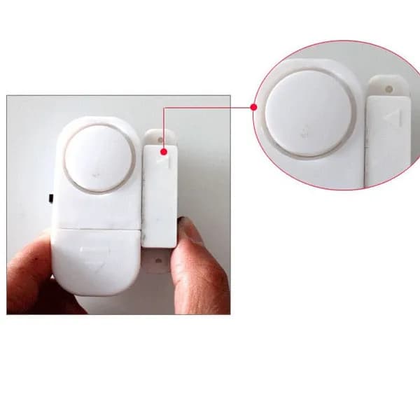 Allarme Wireless per Porte con Sensore Magnetico, 90dB, per Finestre e Porte, Protezione Casa e Ufficio, Bianco